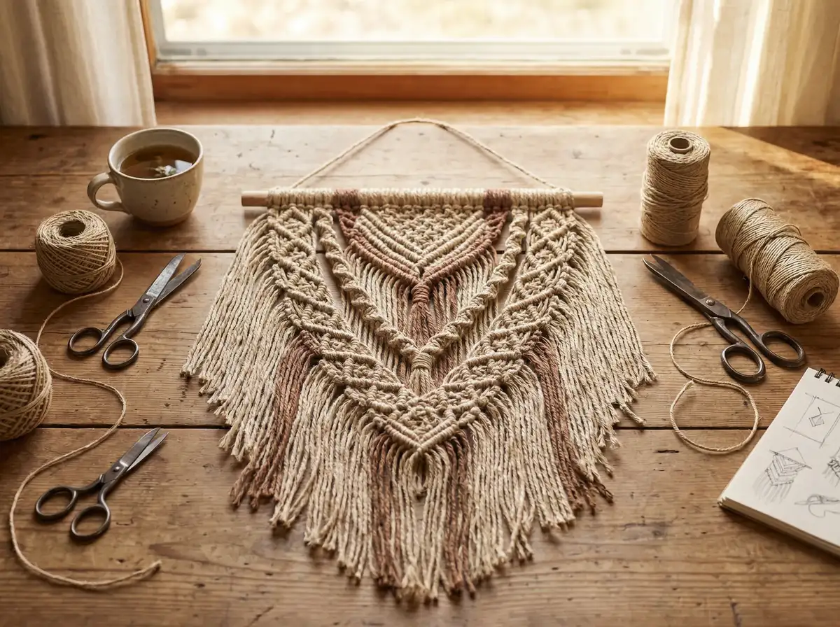 手作人分享 - 麻线编织挂毯作品 | 麻豆视频